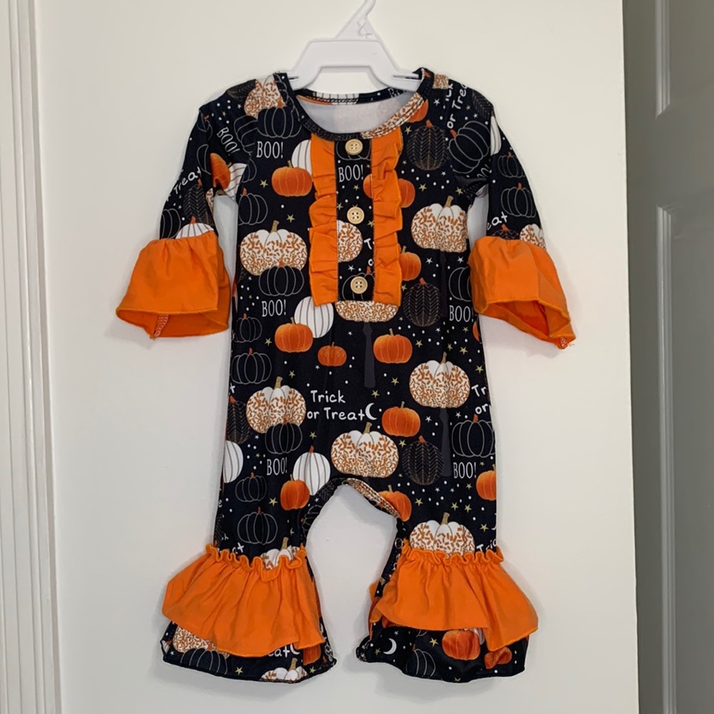 Halloween Ruffle Onesie (0-3M)